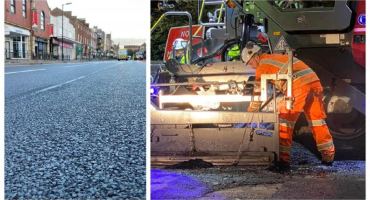 Road in UK being made with recycled plastic mixed by a KEENAN